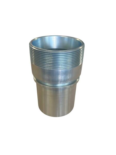 TW smooth hosetail NPT male thread with safety collar galvanised steel ...